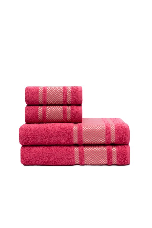 jogo 4 toalhas bali cereja