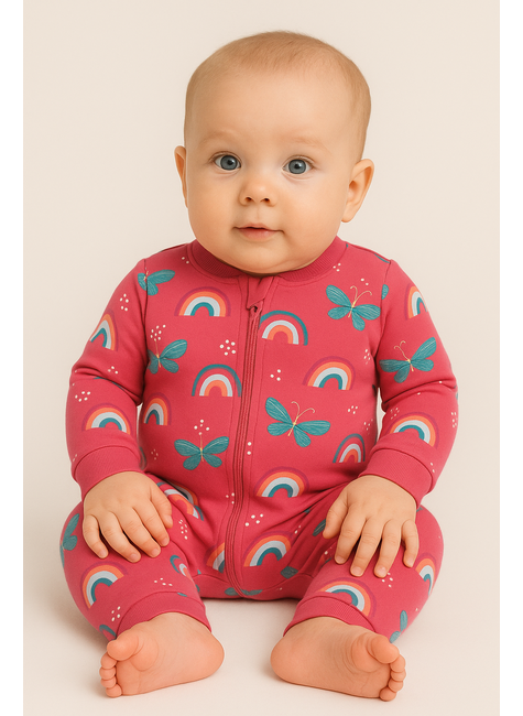baby sitting rainbow outfit compressed